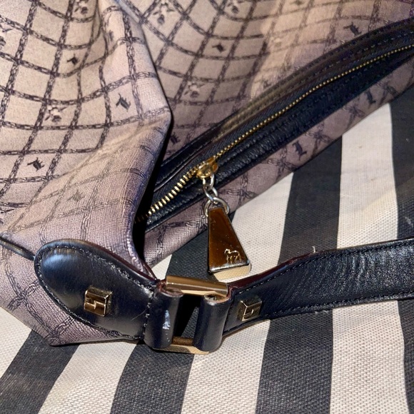 L.A.M.B. Gwen Stefani Black Leather & Canvas Tote Bag w/ Wallet. Vintage Y2K - Picture 15 of 16